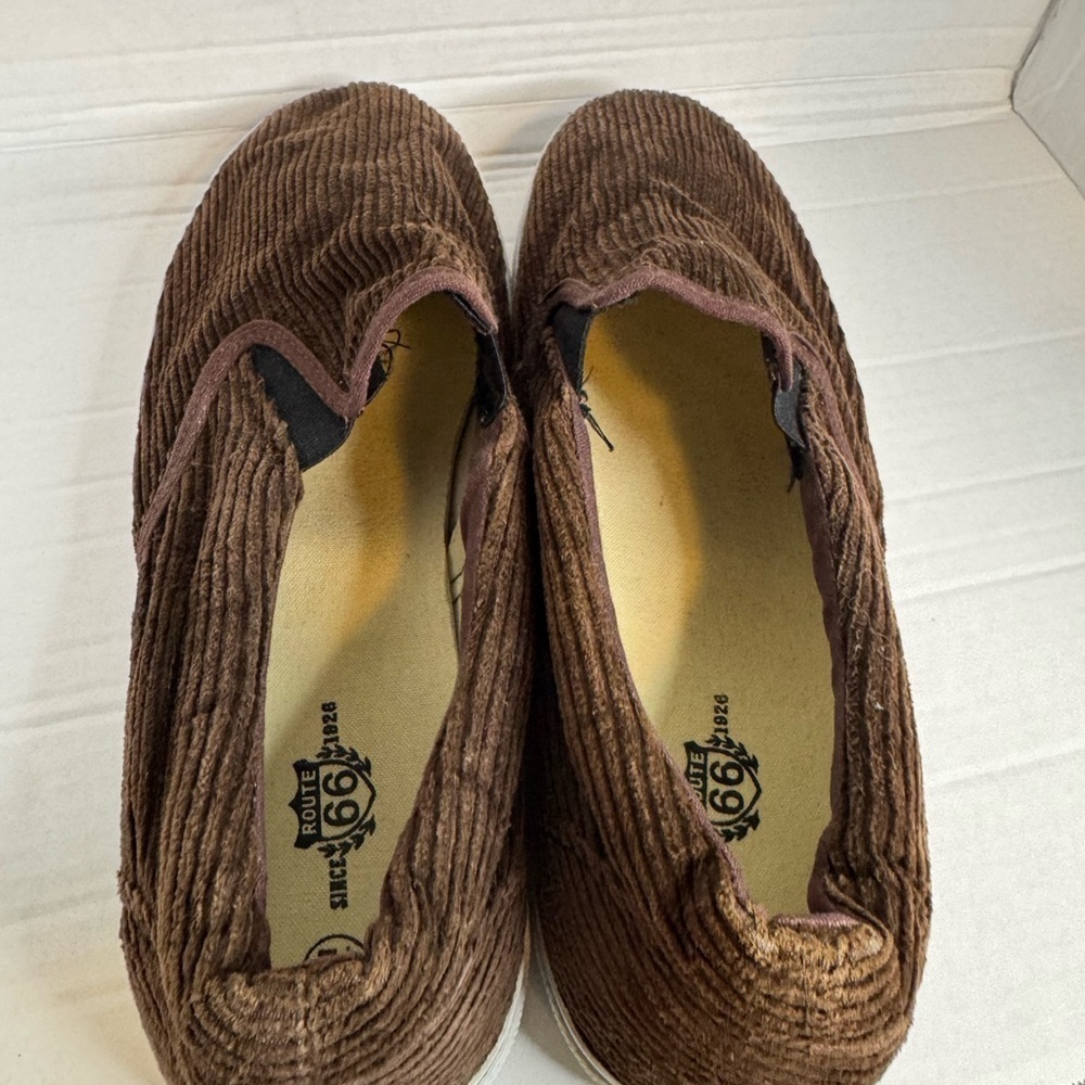 Route 66 Men's Brown Corduroy Slip-On Shoes - Picture 3 of 5